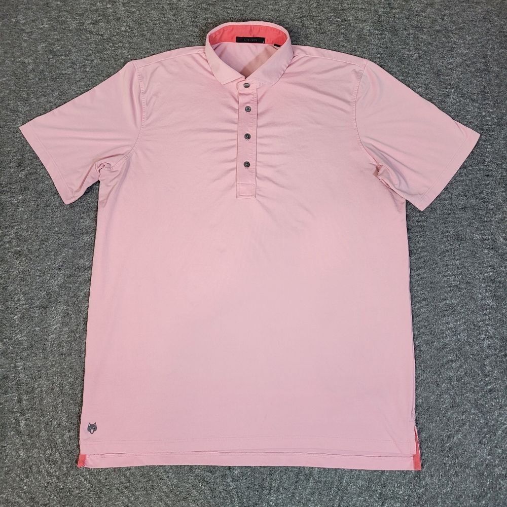 Greyson Mens Polo Golf Shirt Size L Pink Performance Short Sleeve